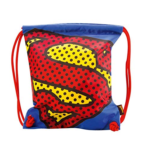 Baagl Turnbeutel - wasserdichte Schuhbeutel für Kinder, Jungen und Herren - Schule und Kindergarten Sportbeutel, Sportrucksack (Superman - Pop) von Baagl