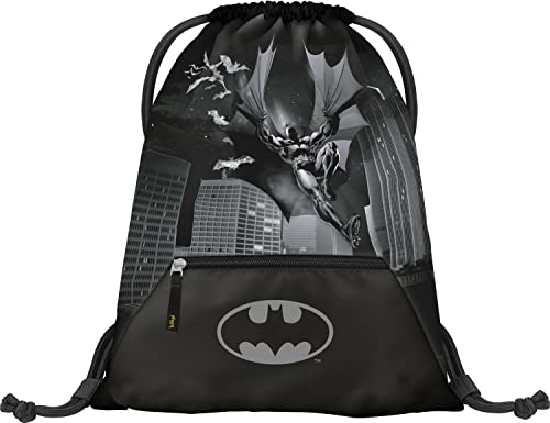 Baagl Turnbeutel für Jungen, wasserdichte Schuhbeutel für Kinder, Schule und Kindergarten Sportbeutel, Sportsack (Batman Dark City) von Baagl