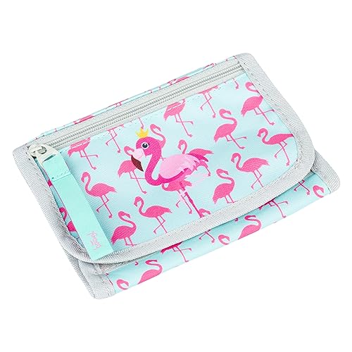 Baagl Brustbeutel Kinder - Geldbörse für Mädchen - Geldbeutel, Mini Portemonnaie, Kleingeld Münzbörse (Flamingo) von Baagl