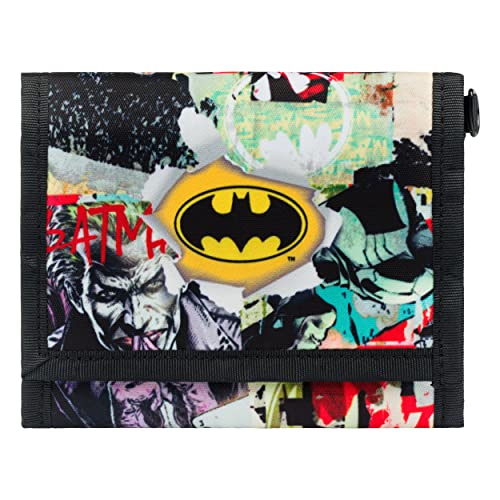 Geldbeutel Jungen Mädchen Geldbörse Kinder Kleines Portemonnaie Teenager Geldtasche Kinderportmonee (Batman Comics) von Baagl