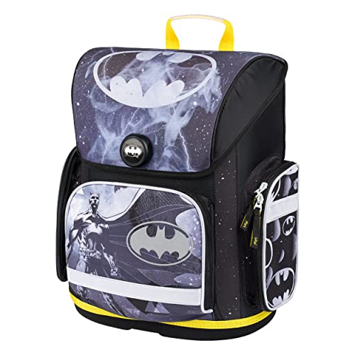 Baagl Schulranzen Jungen für Grundschule Volksschule, Ergo Schultasche Jungs Grundschule, Leichter Kinder Ranzen Tornister Schulrucksack mit Brustgurt (Batman Storm) von Baagl