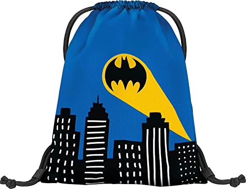 Baagl Turnbeutel Kindergarten, Sportbeutel für Jungen, Mädchen, Turnsackerl Kinder Sport Beutel Schuhbeutel Sportsack (Batman Blau) von Baagl