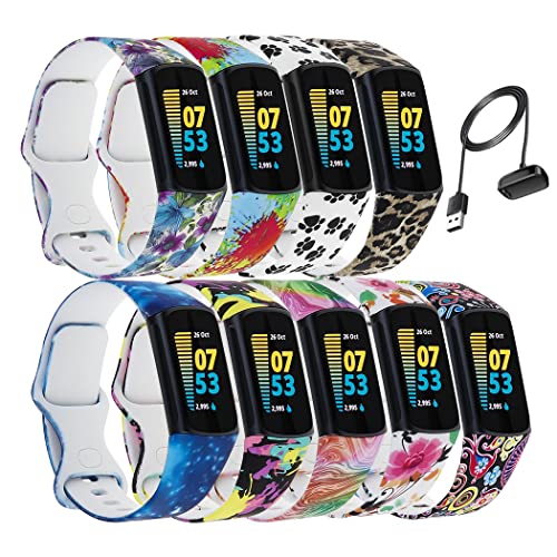 Baaletc Armband Compatible with Fitbit Charge 5/Fitbit Charge 6 Armband für Damen und Herren,Sport Atmungsaktives Wasserdichtes Ersatzarmband für Fitbit Charge 5/Fitbit Charge 6, Klein Groß von Baaletc