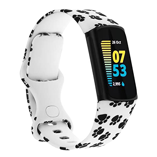 Baaletc Armband für Fitbit Charge 5 Armband/Fitbit Charge 6 Armband Damen Herren, Verbessertes Silikon Uhrenarmband Sport Verstellbares Ersatzband für Fitbit Charge 5 Armbänder/Charge 6 Armbänder von Baaletc