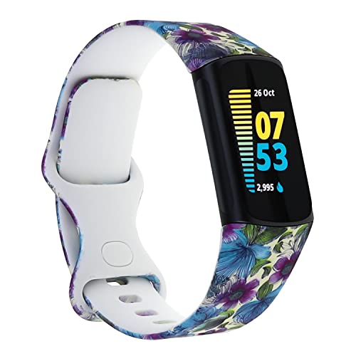 Baaletc Armband für Fitbit Charge 5 Armband/Fitbit Charge 6 Armband Damen Herren, Verbessertes Silikon Uhrenarmband Sport Verstellbares Ersatzband für Fitbit Charge 5 Armbänder/Charge 6 Armbänder von Baaletc
