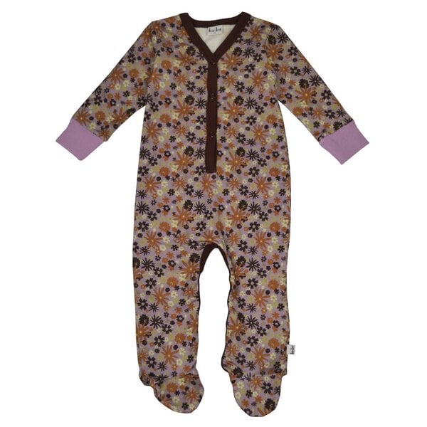 Strampler mit Fuß und Blumendruck von baba Kidswear von Baba Kidswear