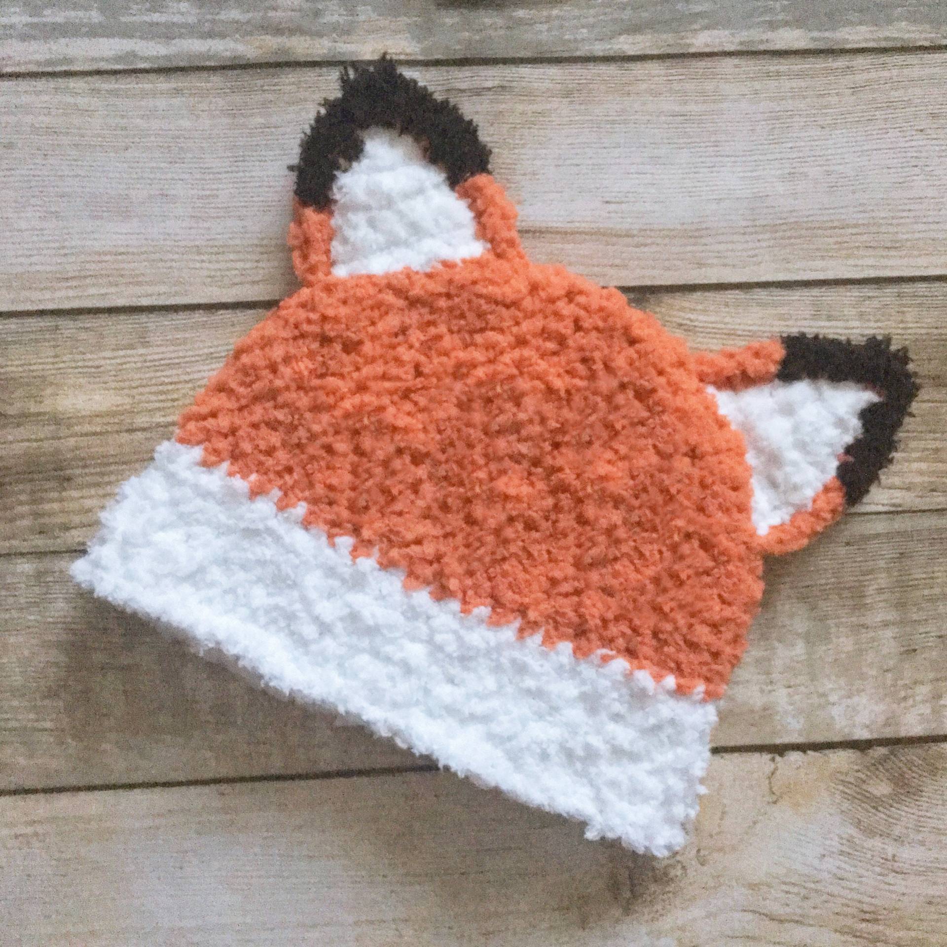 Preorder 0 Bis 3M Neugeborene Häkeln Fuchs Ohren Hut, Orange & Weiß Waldtier-Baby-Dusche-Geschenk, Winter-Kind Waldwesen Kostüm Mütze von BabaMoon