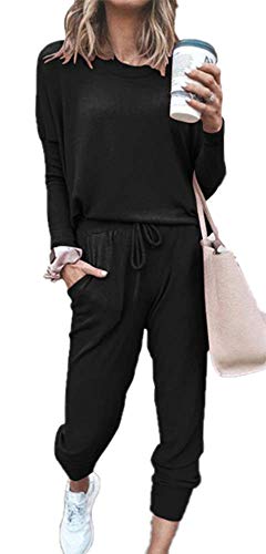 Babao Damen Langarm/Ärmellos Boxy Loungewear Damen Zweiteiliger Coordin Set Trainingsanzug von babao