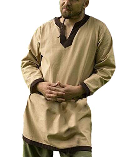 Babao Herren Mittelalterliche Tunika Vintage Robe V-Ausschnitt Blusen Tops Babao Herren Mittelalterliche Tunika Vintage Robe V-Ausschnitt Blusen Tops von Babao