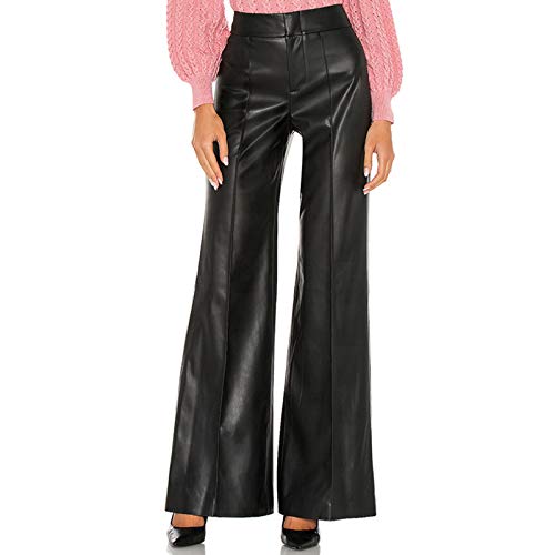 Frauen High Waist Faux Lederhose Loose Wide Leg PU Hosen von Babao
