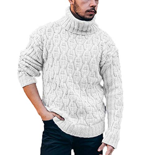 Herren Pullover Rollkragenpullover Slim Fit Strickpullover Basic Ribbed Sweater Langarm Tops von Babao