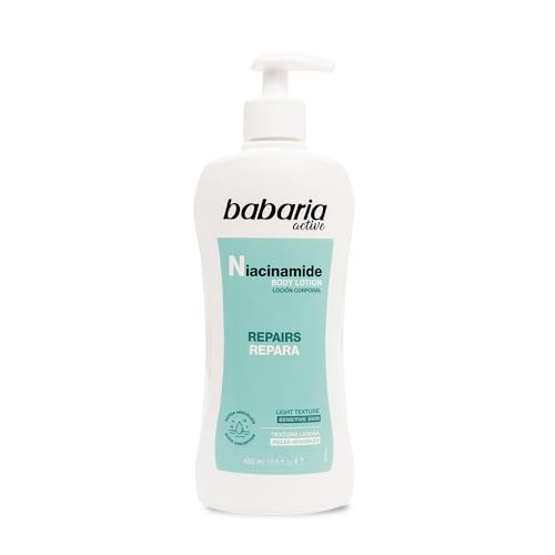 Babaria Körpercreme mit Niacinamid | Body Milk 400 ml | Niacinamid-Creme | Feuchtigkeitscreme für Damen und Herren | Körpercreme von Babaria