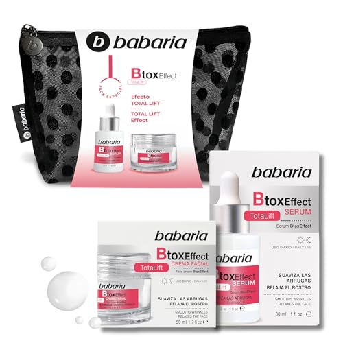 Babaria Kosmetiktasche für Damen, gepunktet, mit Feuchtigkeitscreme, Anti-Aging und Gesichtsserum für Damen, Anti-Aging, Reise-Kulturbeutel 19 x 8 cm, Anti-Falten-Creme für Damen, Gesichtscreme für von Babaria