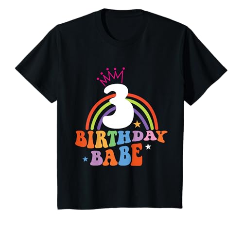 Kinder 3. Geburtstag Kronenmädchen 3 Jahre alte Geburtstagsfeier T-Shirt von Babe Girl Geburtstag Kostüm