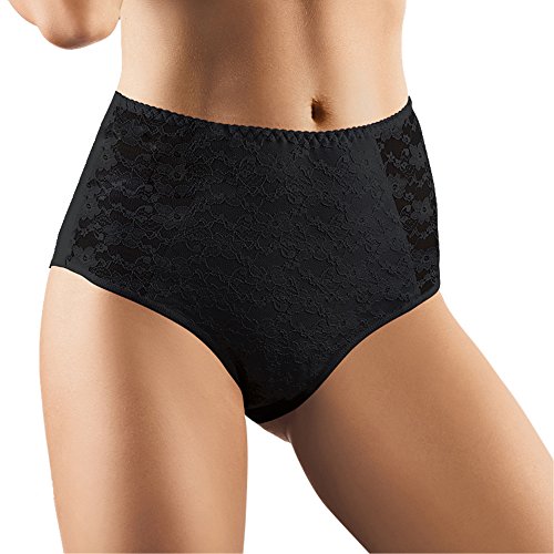 Bauchweg Unterwäsche Damen Miederslip mit Bauch-Weg-Effekt Shapewear Stark Formend Miederhose Slip Hochzeitsdessous Große Größe (M, Schwarz) von Babell