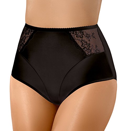 Bauchweg Unterwäsche Damen Miederslip mit Bauch-Weg-Effekt Shapewear Stark Formend Miederhose Slip Hochzeitsdessous Große Größen (L, Schwarz) von Babell