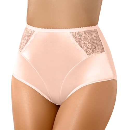 Babell Bauchweg Unterwäsche Damen Miederslip mit Bauch-Weg-Effekt Shapewear Stark Formend Miederhose Slip Hochzeitsdessous Große Größen (S, Beige) von Babell
