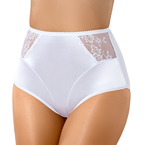 Bauchweg Unterwäsche Damen Miederslip mit Bauch-Weg-Effekt Shapewear Stark Formend Miederhose Slip Hochzeitsdessous Große Größen (S, Weiß) von Babell