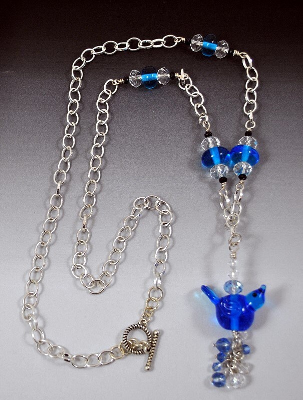 Blaue Vogel Halskette von BabetteCox