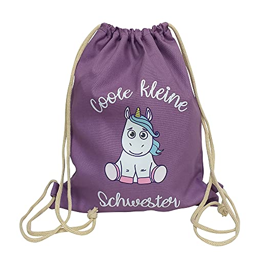 Babinjo Kinder Rucksack „Coole kleine Schwester“ - Einhorn (Lila) von Babinjo