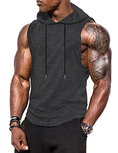 Babioboa Herren Bodybuilding Tank Top Fitness Training Kuputzenpullover Sport Workout Gym Sleeveless Muskelshirt Dunkelgrau XL von Babioboa