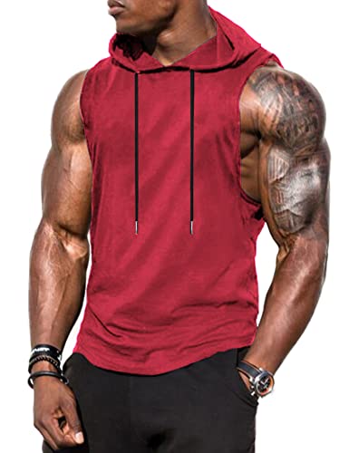 Babioboa Herren Bodybuilding Tank Top Fitness Training Kuputzenpullover Sport Workout Gym Sleeveless Muskelshirt Rot S von Babioboa