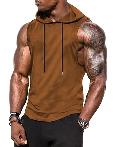 Babioboa Herren Fitness Kapuzenpullover Workout Tanktop ärmellos Hoodie Muskelshirt mit Tasche Gym Sports von Babioboa