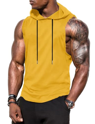 Babioboa Herren Fitness Kapuzenpullover Workout Tanktop ärmellos Hoodie Muskelshirt mit Tasche Gym Sports von Babioboa