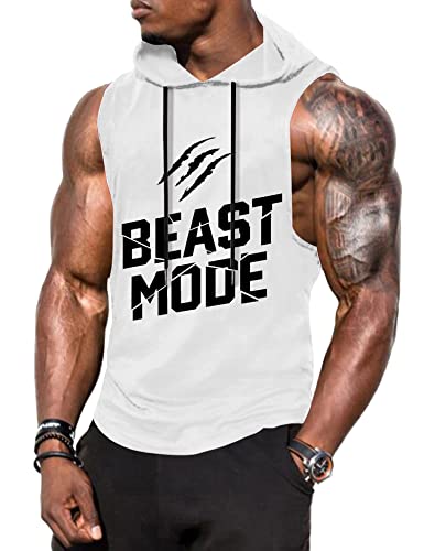 Babioboa Herren Fitness Kapuzenpullover Workout Tanktop ärmellos Hoodie Muskelshirt mit Tasche Gym Sports von Babioboa