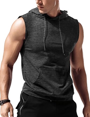 Babioboa Herren Fitness Kapuzenpullover Workout Tanktop mit Tasche ärmellos Hoodie Muskelshirt mit Tasche Gym Sports Grau XXL Babioboa Herren Fitness Kapuzenpullover Workout Tanktop mit Tasche ärmellos Hoodie Muskelshirt mit Tasche Gym Sports Grau XXL von Babioboa
