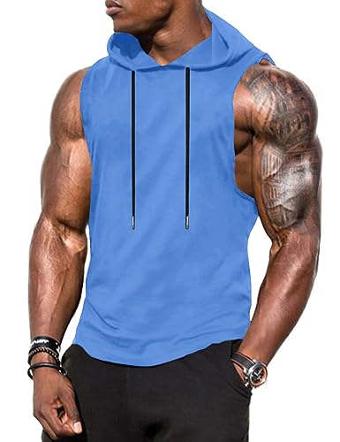 Babioboa Herren Muskelshirt Training Tanktop Workout Pullover mit Kapuze Unterhemd Gym Sports Fitness Training von Babioboa