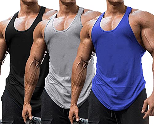 Babioboa Herren Stringer Bodybuilding Workout Gym Tank Tops Y Rücken Muskel Fitness Tanks Ärmelloser Stringer T-Shirt BGRBL M von Babioboa