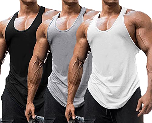 Babioboa Herren Workout Stringer Tanktops Y-Back Gym Fitness Trägershirt Männer Muskelshirt Training Achselshirt Sport BGRW XXL von Babioboa