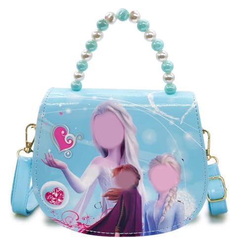 Babioms Elsa Handtasche, Schultertasche, Anna und Elsa Kinderhandtasche, Eiskönigin Kinder Umhängetasche, Elsa Taschen, Schulrucksack mit Verstellbarem Gurt für Kinder Mädchen, Blau（18 * 15 * 7cm） von Babioms