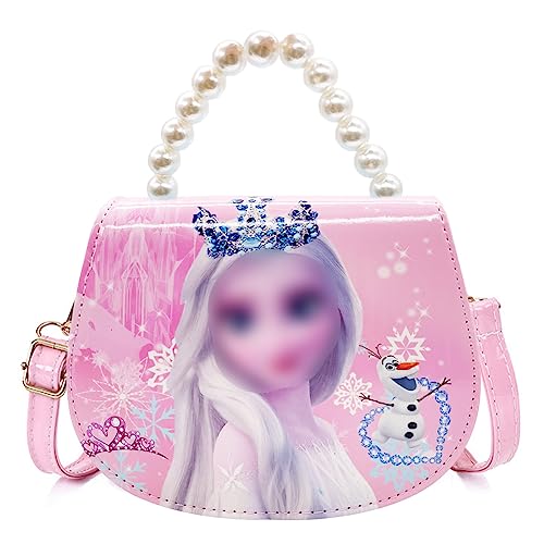 Babioms Elsa Mädchen Taschen, Eiskönigin Kinder Umhängetasche, Kinderhandtasche, Eiskönigin Mädchen Taschen, Handtasche Eiskönigin, Schulrucksack mit Verstellbarem Gurt für Mädchen von Babioms