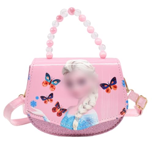 Babioms Kinder Umhängetasche Mädchen, Cartoon PU Leder Prinzessin Mini Taschen, mit verstellbarem Gurt, Cartoon Schulter-Tasche（18 * 15 * 7cm） von Babioms