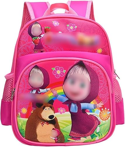 Babioms Rucksack Kinder Toddler, School Cartoon Backpack, Backpack Rucksack für Jungs und Mädchen with Masha and Cute bear 12 inches Suitable For Children 2-5 Years Old von Babioms