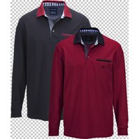 Doppelpack Langarm-Poloshirt STILUNO Babista rot dunkelblau von Babista