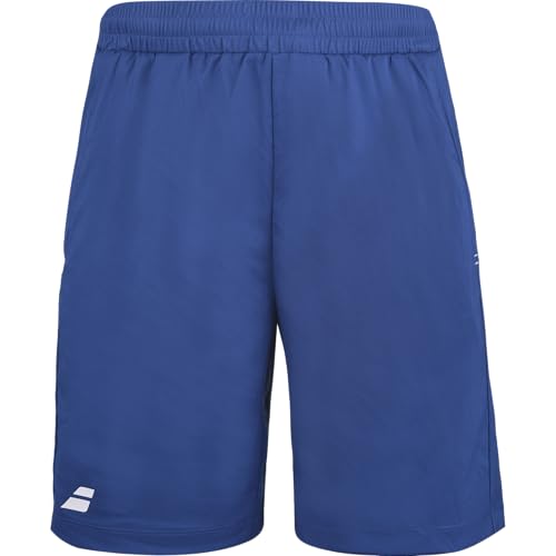 Babolat, Tennis Shorts Modell Play, für Jungen, 10-12 Jahre, Dunkelblau, Elastisches Material mit Verstellbarem Kordelzug, 2 Seitentaschen für Bälle, Ideal für Einzelspieler und Vereinsmannschaften von Babolat