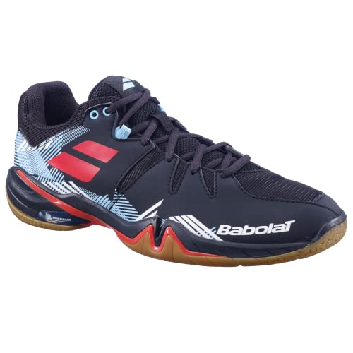 Babolat Shadow Spirit M, Herren Badmintonschuhe, Outdoor, Farbe Schwarz, Schuhgröße 40.5, Black/Tomato Red, EU von Babolat