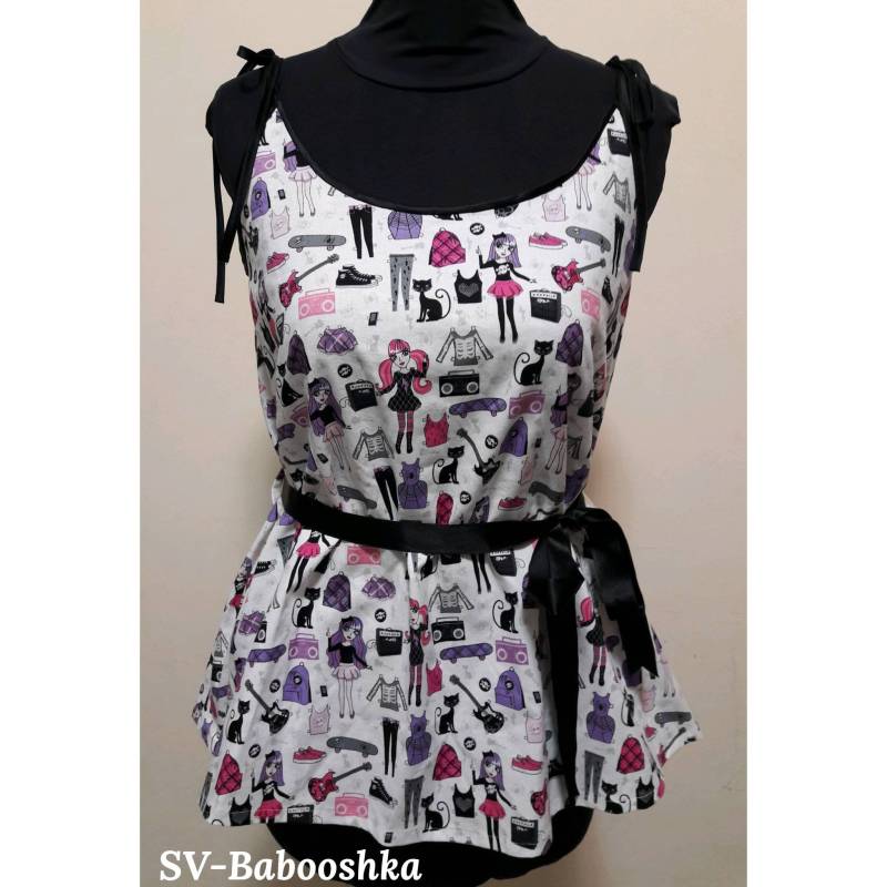 Baumwolltop Mit Besonderem Aufdruck. Größe U. Einzelstück Baumwolltop Mit Besonderem Aufdruck. Größe U. Einzelstück von BabooshkaShop