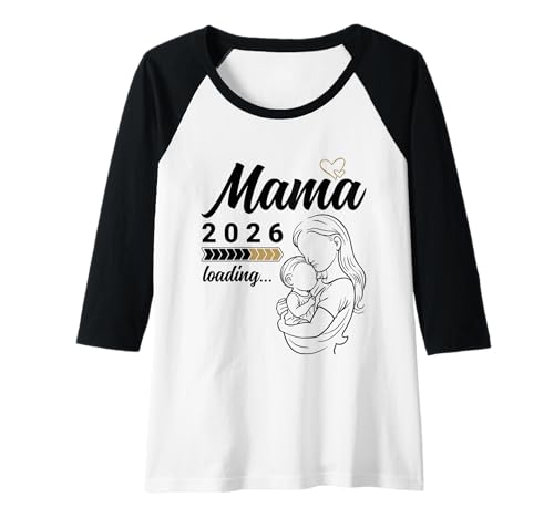 Damen Baby Ankündigung Familie Überraschung Mama Loading 2026 Raglan von Baby Ankündigung Familie & Mama Loading 2026