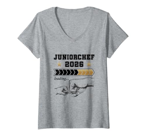 Damen Baby Ankündigung Familie Juniorchef Loading 2026 Eltern T-Shirt mit V-Ausschnitt von Baby Ankündigung Familie & Wir werden Eltern