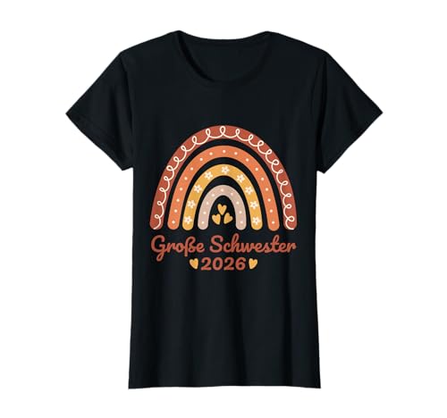 Große Schwester 2026 Regenbogen Nachwuchs Geschwister Kinder T-Shirt von Baby Ankündigung - Große Schwester 2026 Geschenk