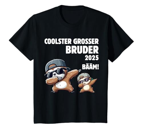 Kinder Geschwister Faultiere Bääm! Coolster Großer Bruder T-Shirt von Baby Ankündigung Großer Bruder 2025