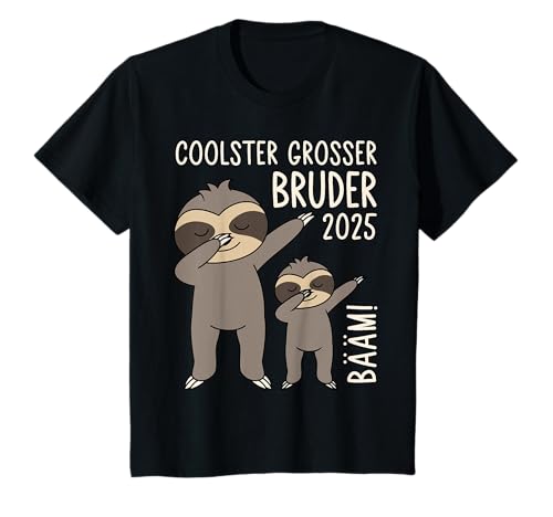 Kinder Geschwister Faultiere Bääm! Coolster Großer Bruder 2025 T-Shirt von Baby Ankündigung - Großer Bruder Geschenk 2025