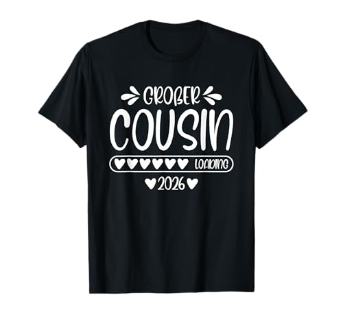 Großer Cousin 2026 Loading Schwangerschaft verkünden Kinder T-Shirt von Baby Ankündigung Großer Cousin 2026 Geschenk