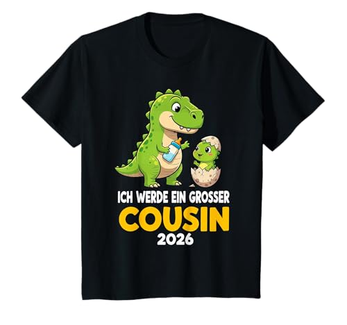 Kinder Dinosaurier Baby Dino Ich werde EIN großer Cousin 2026 T-Shirt Kinder Dinosaurier Baby Dino Ich werde EIN großer Cousin 2026 T-Shirt von Baby Ankündigung - Großer Cousin 2026 Tees