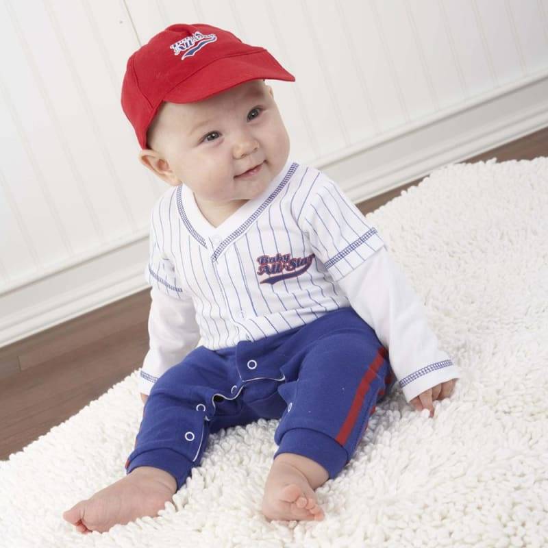 Big Dreamzzz Baby Baseball 3-Piece Layette Set (Personalization Available) von Baby Aspen
