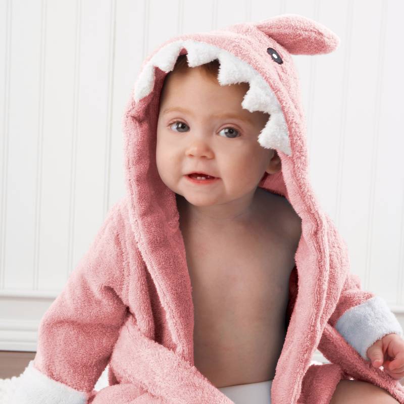 Let the Fin Begin Pink Shark Robe (0-9m) von Baby Aspen